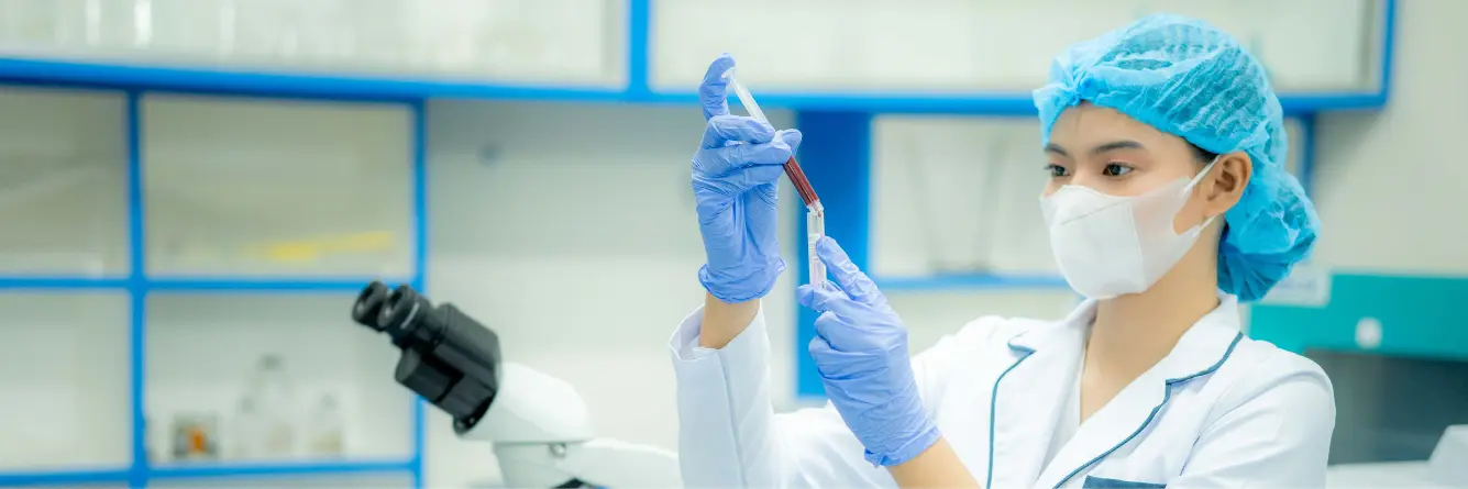 Medical technology student working in a laboratory